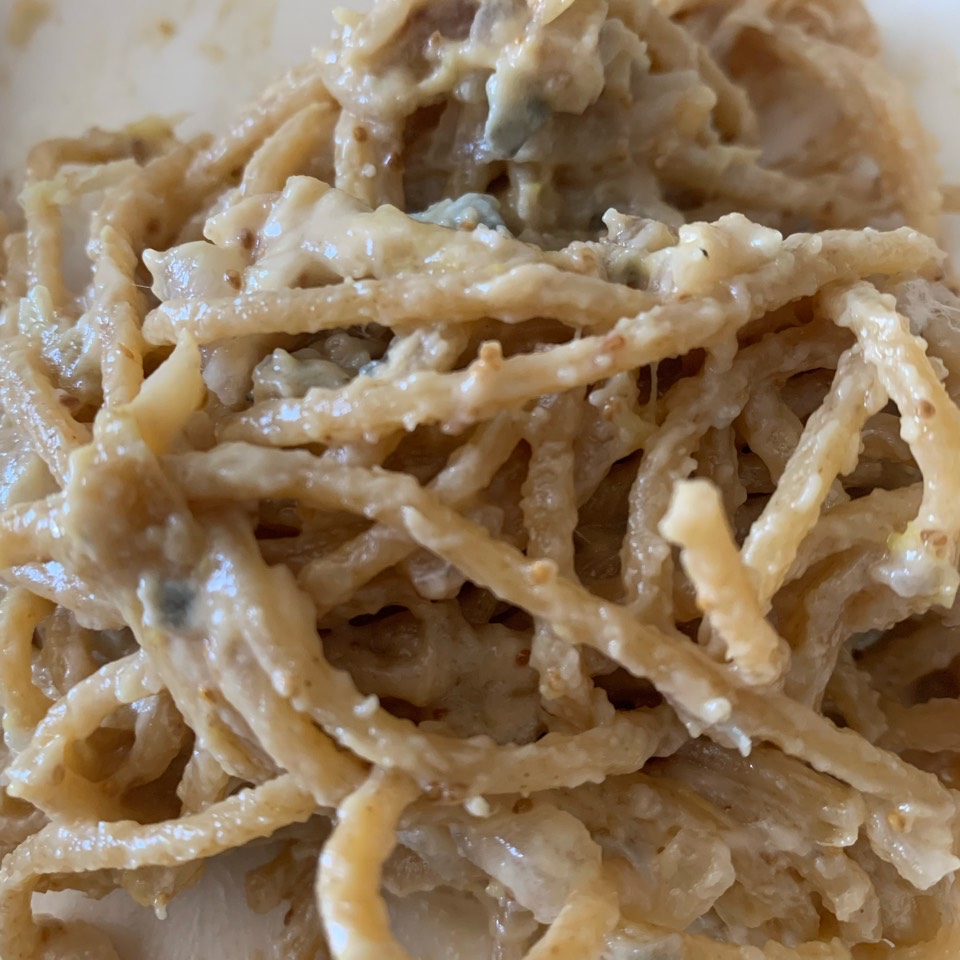 Espagueti con higos y gorgonzola