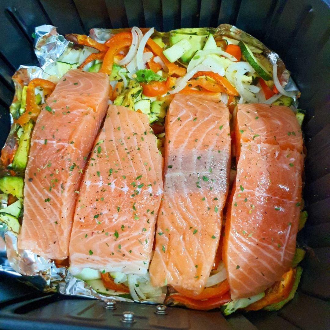 🧡SALMÓN AL PAPILLOTE💚 #airfryer Paso 2