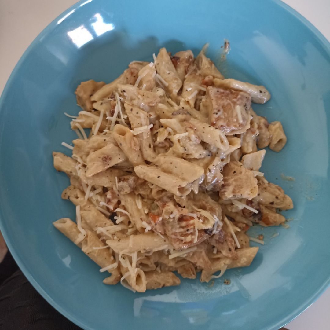 Pasta vegana con heura Pasta vegana con heura