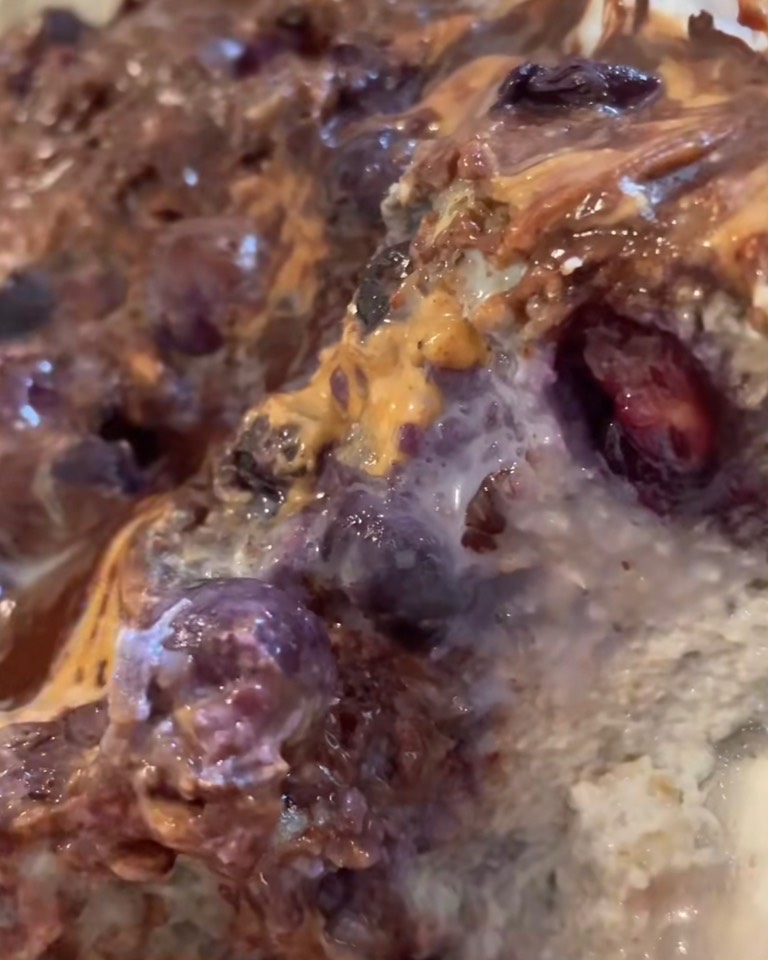 Avena con arándanos y plátano Avena con arándanos y plátano