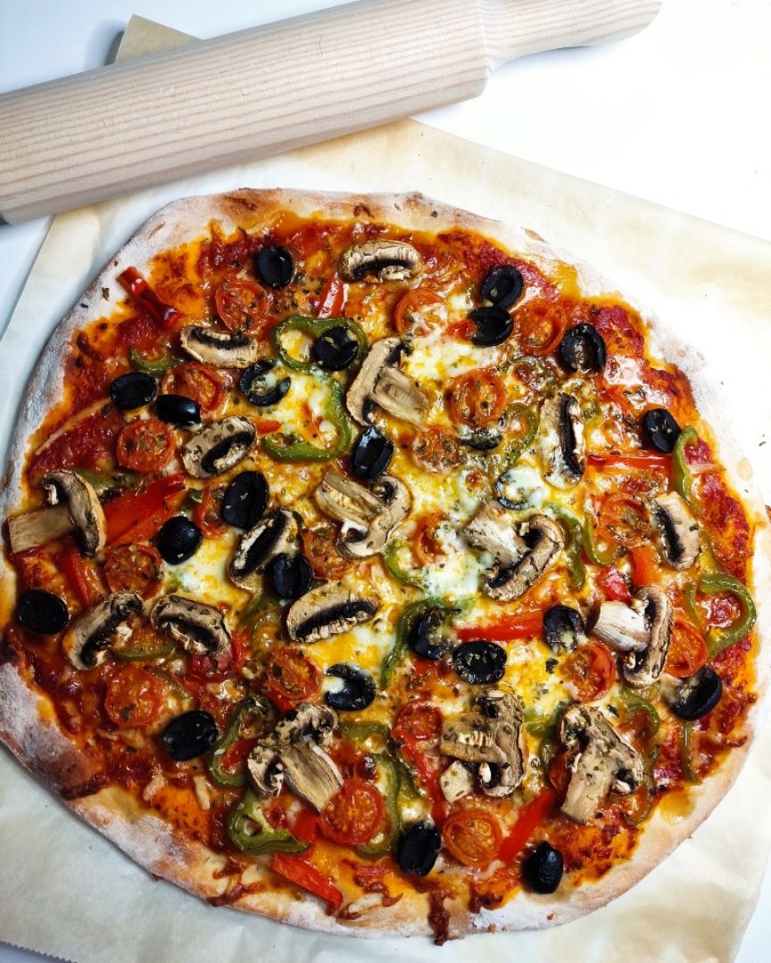 PIZZA DE LA HUERTA 🫑🍄🌶️ PIZZA DE LA HUERTA 🫑🍄🌶️
