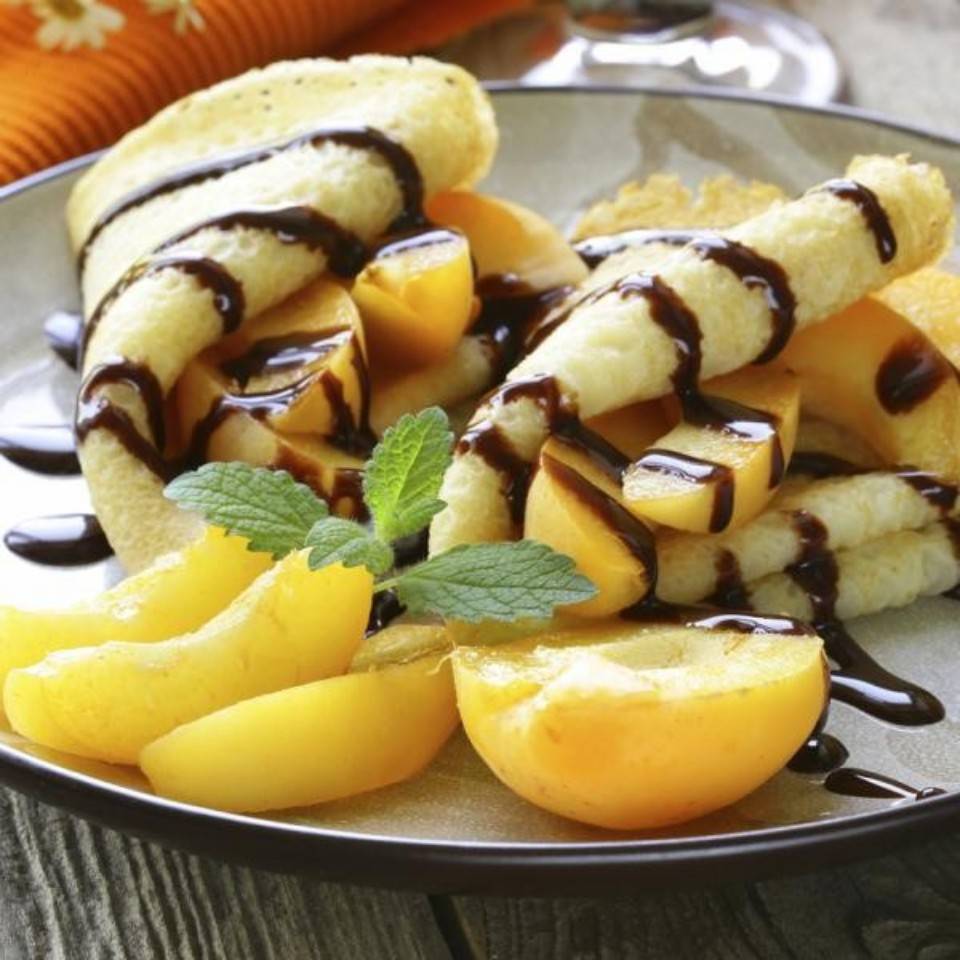 Tortitas de melocotón 🍑 y chocolate 🍫