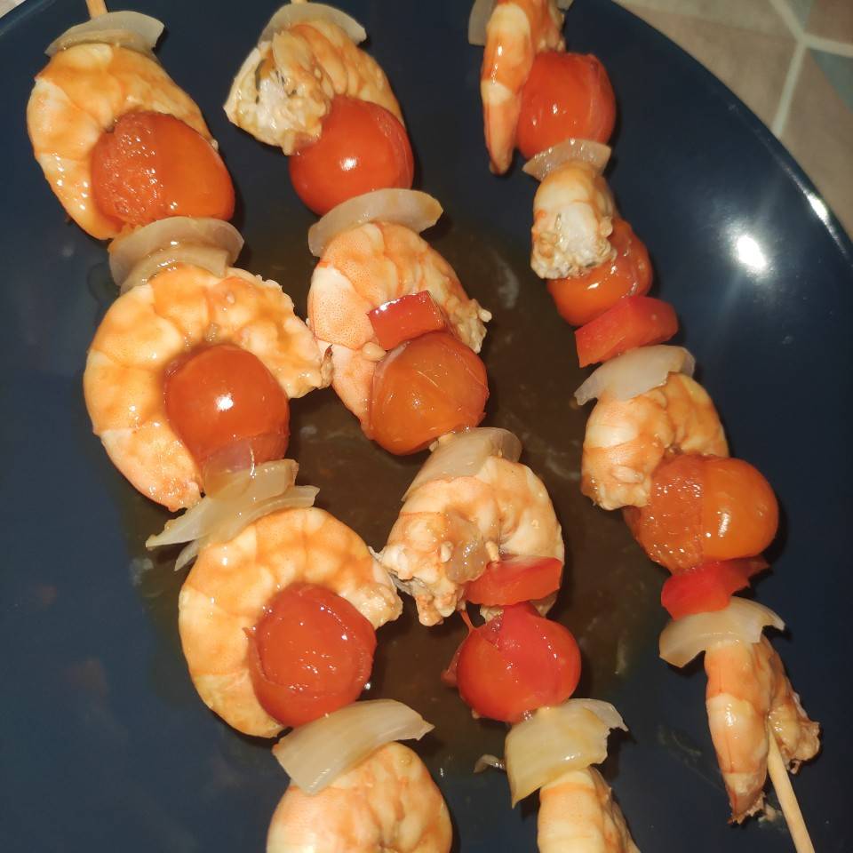 Brochetas de langostinos 🦐 en Lekue Brochetas de langostinos 🦐 en Lekue
