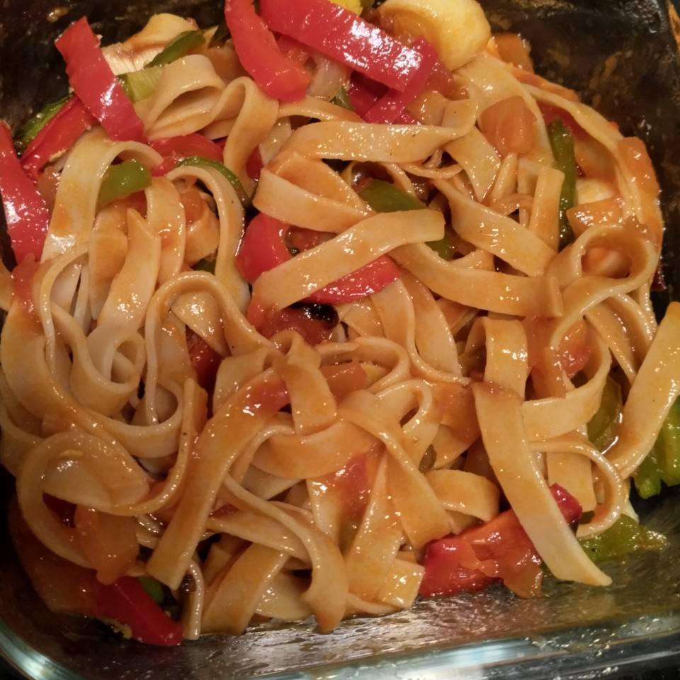 Tagliatelle con verduras 🫑 🧅