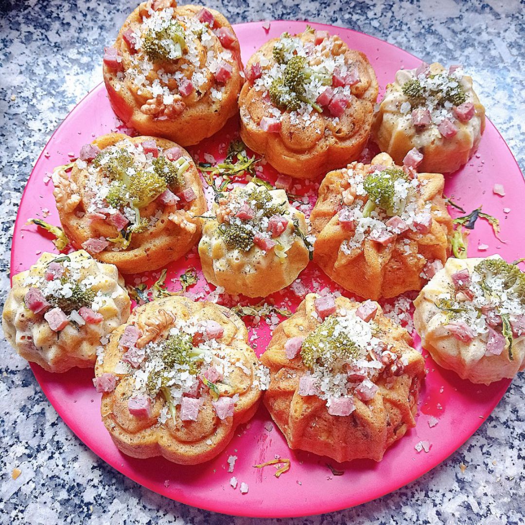 Muffins salados de calabacín 🥒🥦🧀 con sabor a jamón 😋😋