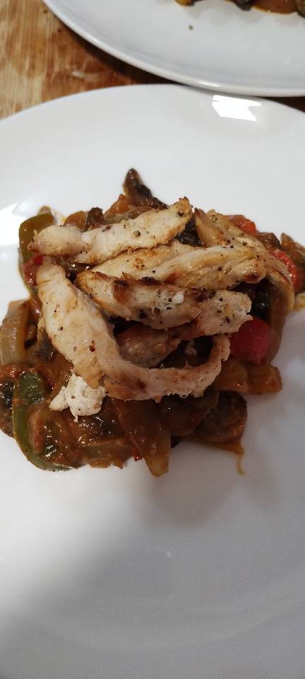 Verduras al curry con pollo a la plancha Verduras al curry con pollo a la plancha