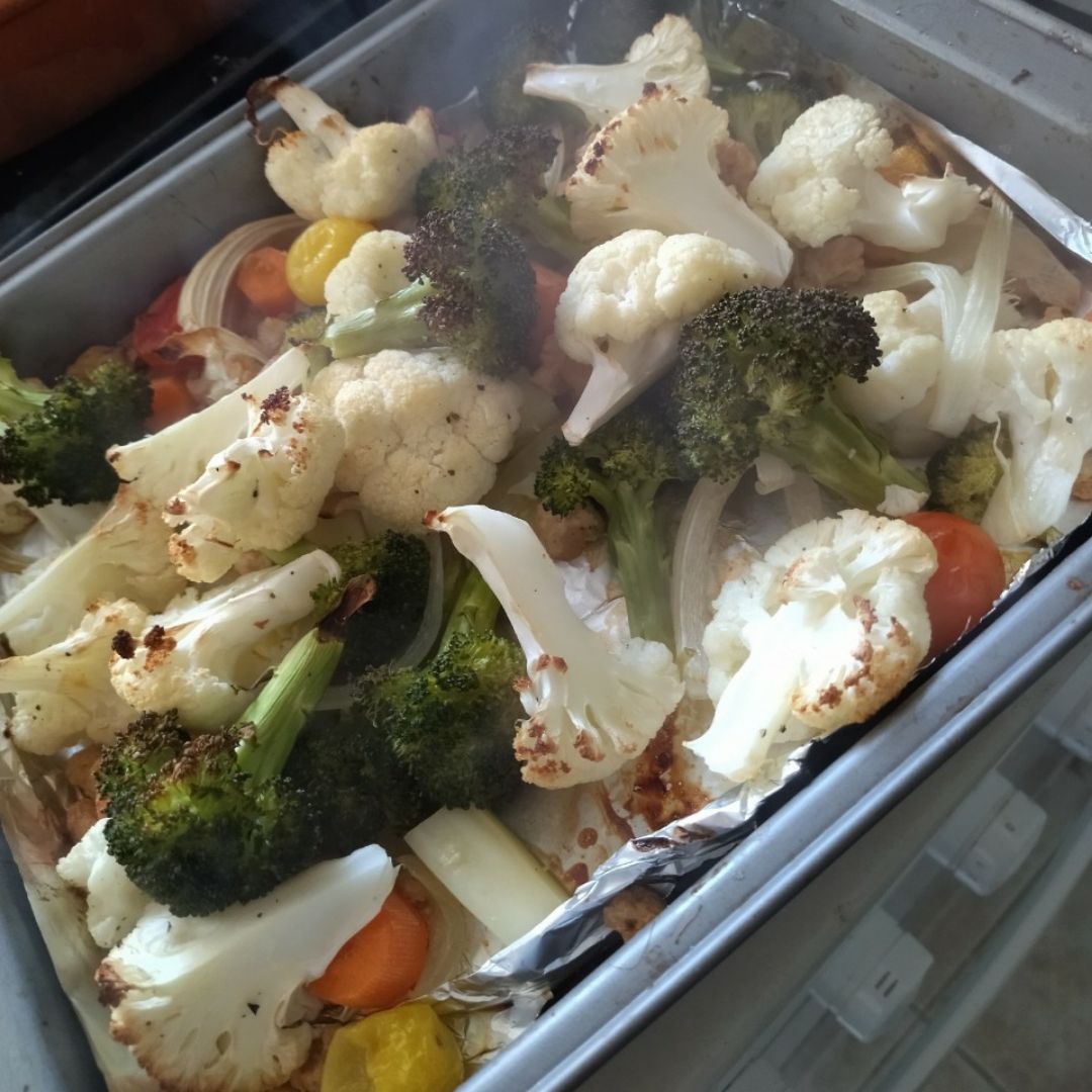 Verduras al horno con soja texturizada Verduras al horno con soja texturizada
