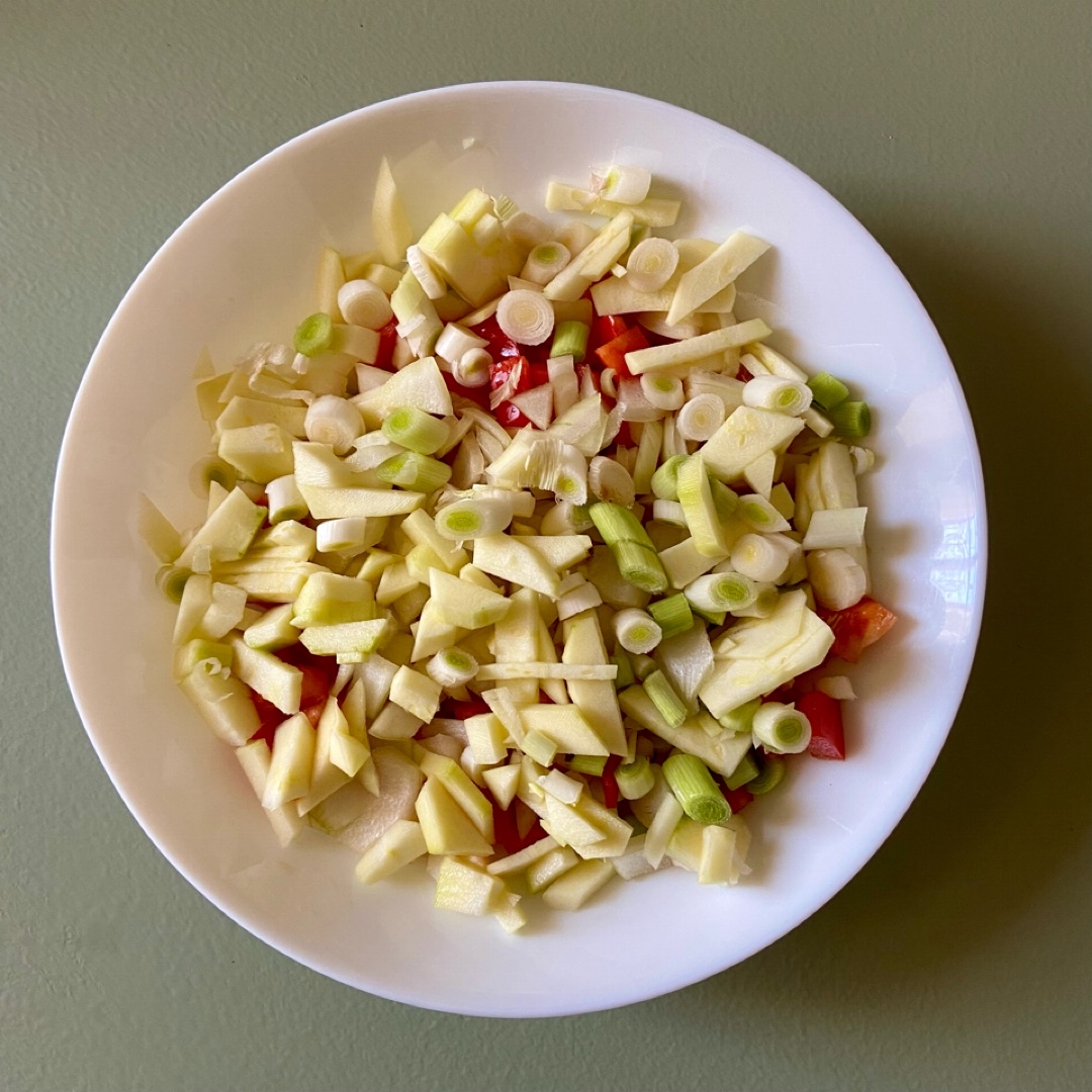 🍝 Espaguetis integrales con verduras y pollo Paso 0 🍝 Espaguetis integrales con verduras y pollo Paso 0
