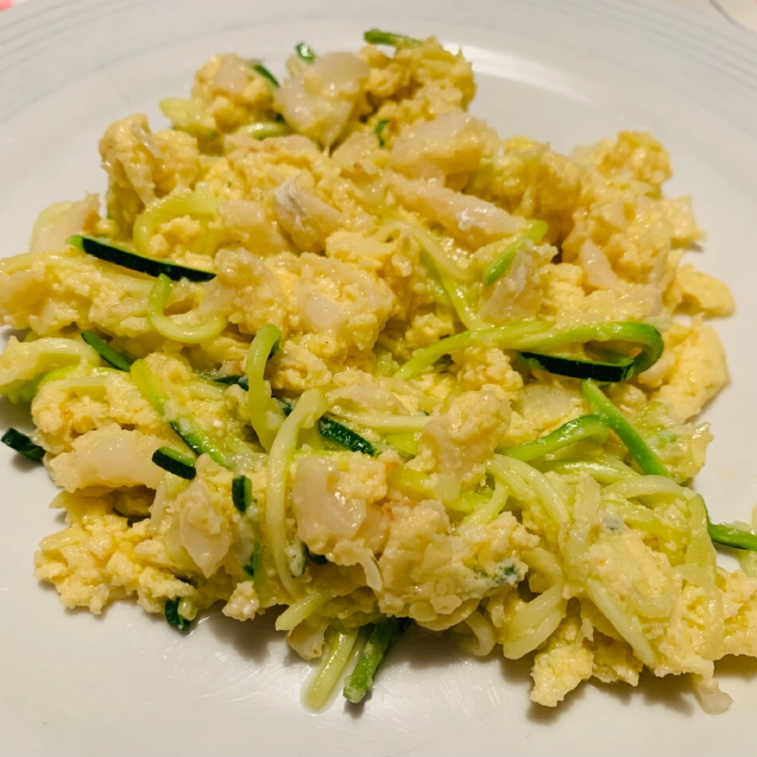 Revuelto de bacalao con calabacín Revuelto de bacalao con calabacín