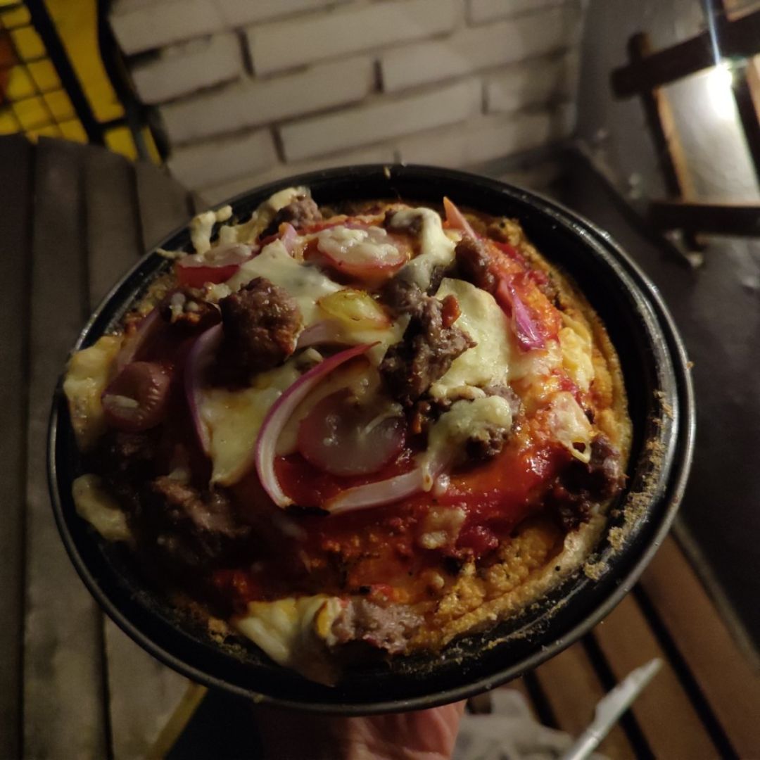 Pizza nube proteica. Paso 0 Pizza nube proteica. Paso 0