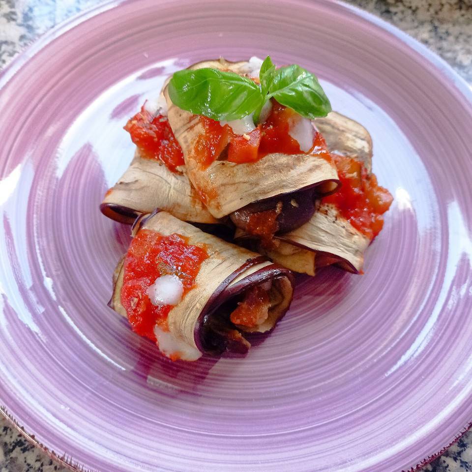 Rollitos de berenjena 🍆 con salteado especial 😍