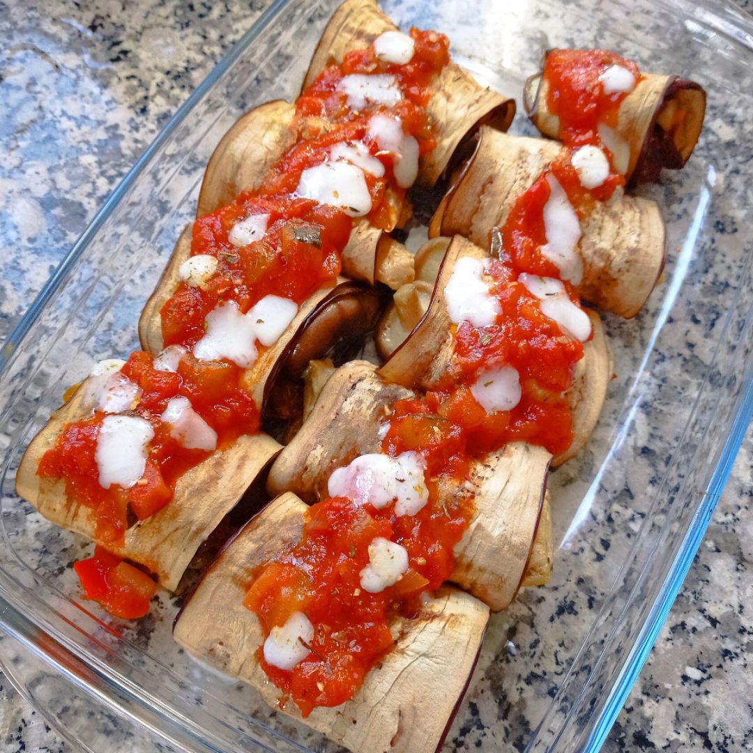 Rollitos de berenjena 🍆 con salteado especial 😍 Paso 4 Rollitos de berenjena 🍆 con salteado especial 😍 Paso 4