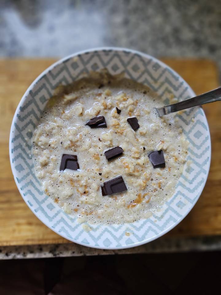 Gachas de avena y manzana