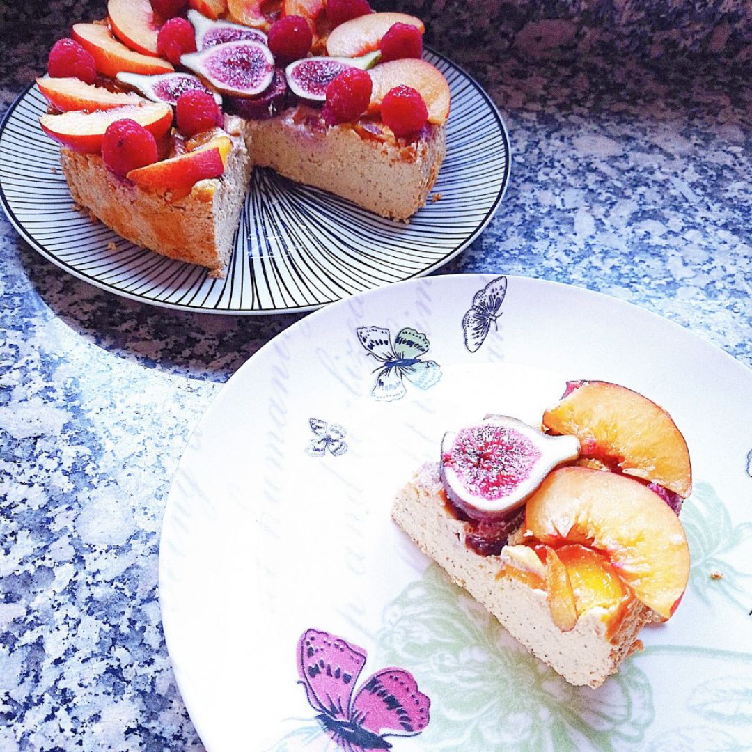 Cheesecake de 3 quesos 🐐🐃🍚 y frutas 🍑❤️ Paso 8