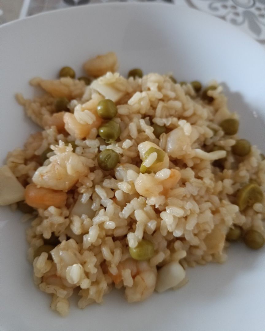 Arroz con gambas y calamares Arroz con gambas y calamares