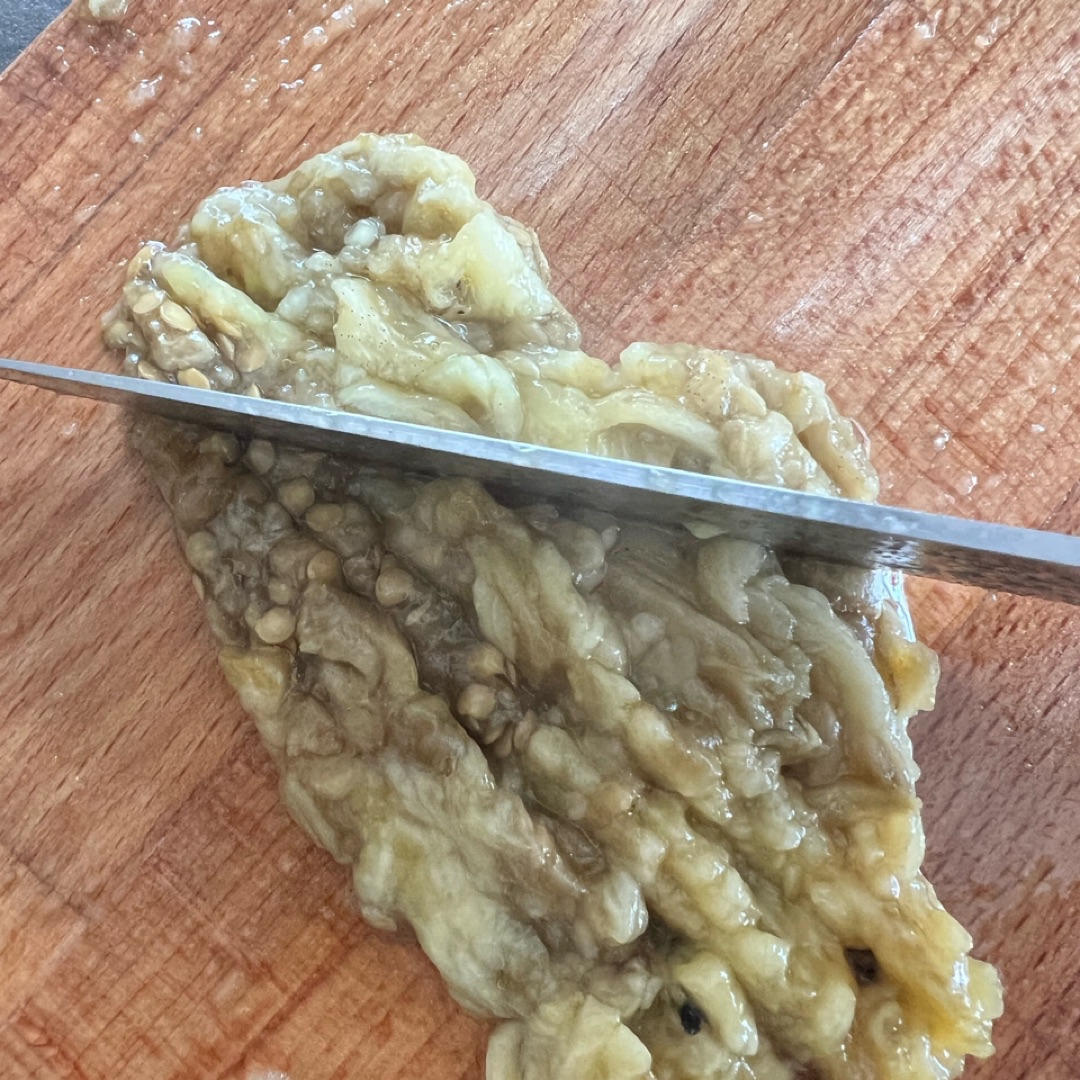Berenjena asada Paso 1 Berenjena asada Paso 1