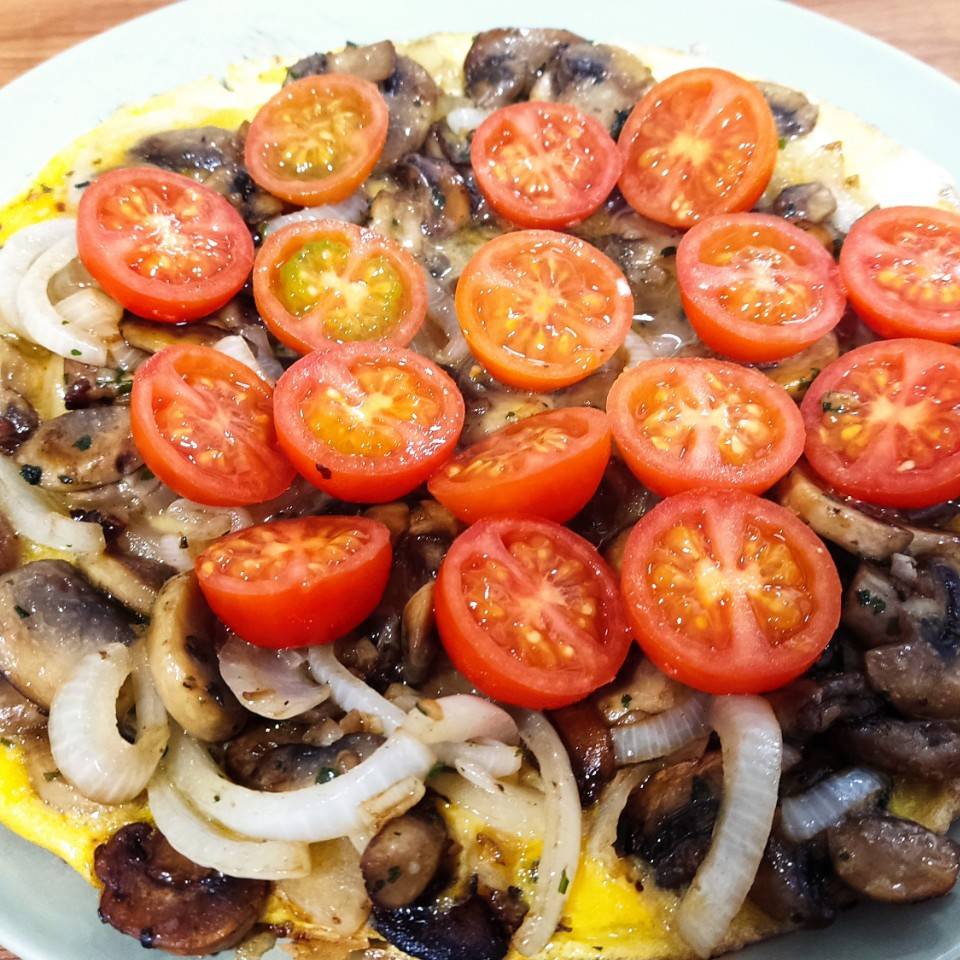 Tortilla abierta con verduras Tortilla abierta con verduras