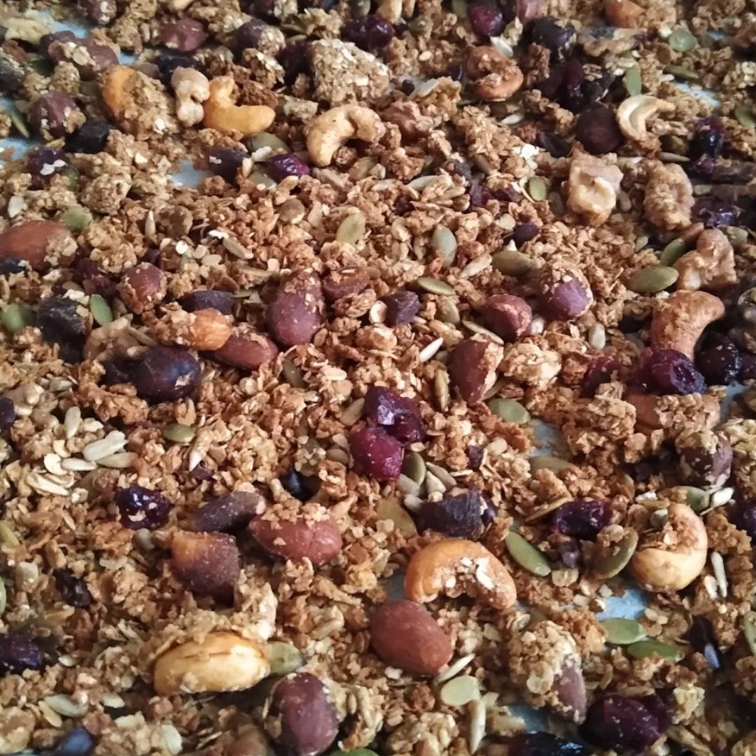 Granola con frutos secos y frutas deshidratadas Paso 4 Granola con frutos secos y frutas deshidratadas Paso 4