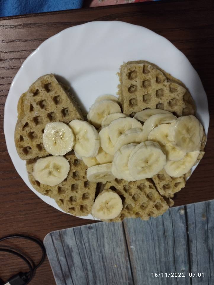 Gofres con banana y avena