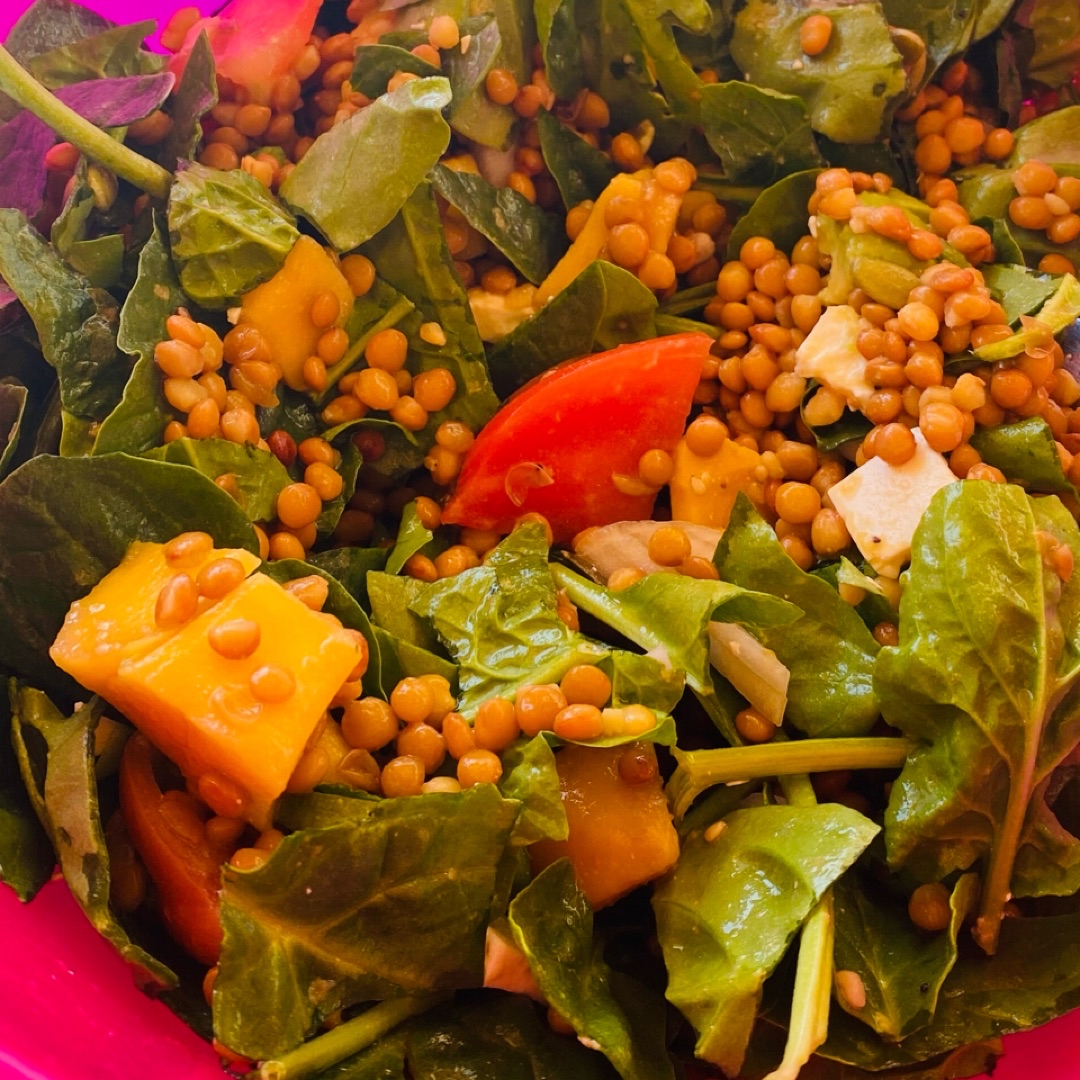 Ensalada de lentejas y mango Ensalada de lentejas y mango