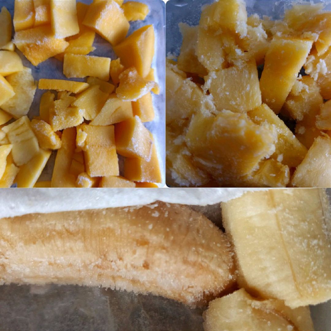 Helado de piña, mango y plátano Paso 0 Helado de piña, mango y plátano Paso 0