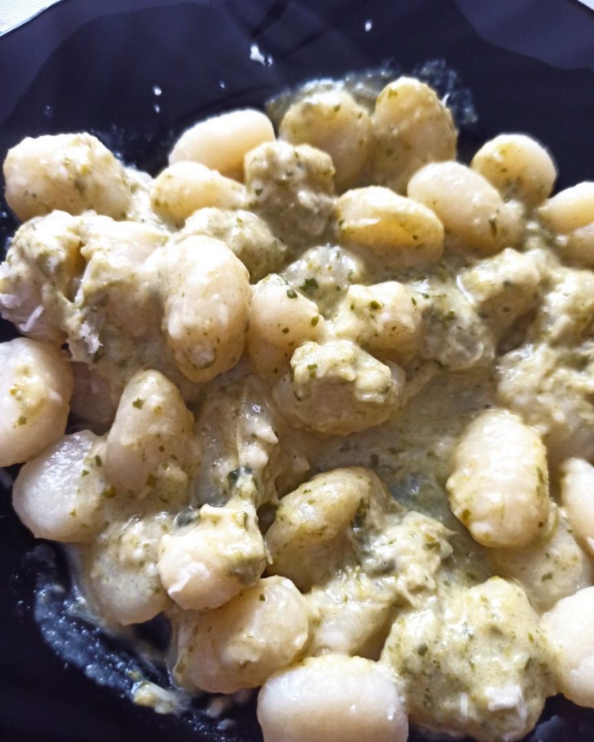 Gnocchis con salsa de puerros y apio Gnocchis con salsa de puerros y apio