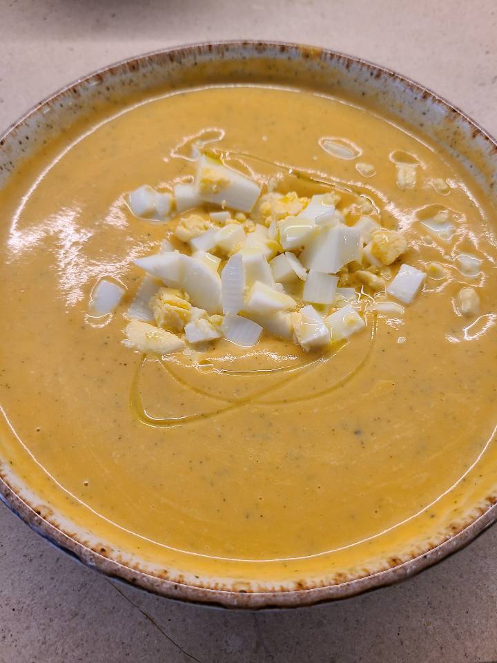 Crema de calabacín, boniato y cebolla Crema de calabacín, boniato y cebolla