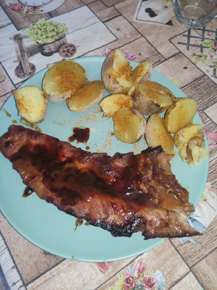 Costillas miel y mostaza Costillas miel y mostaza