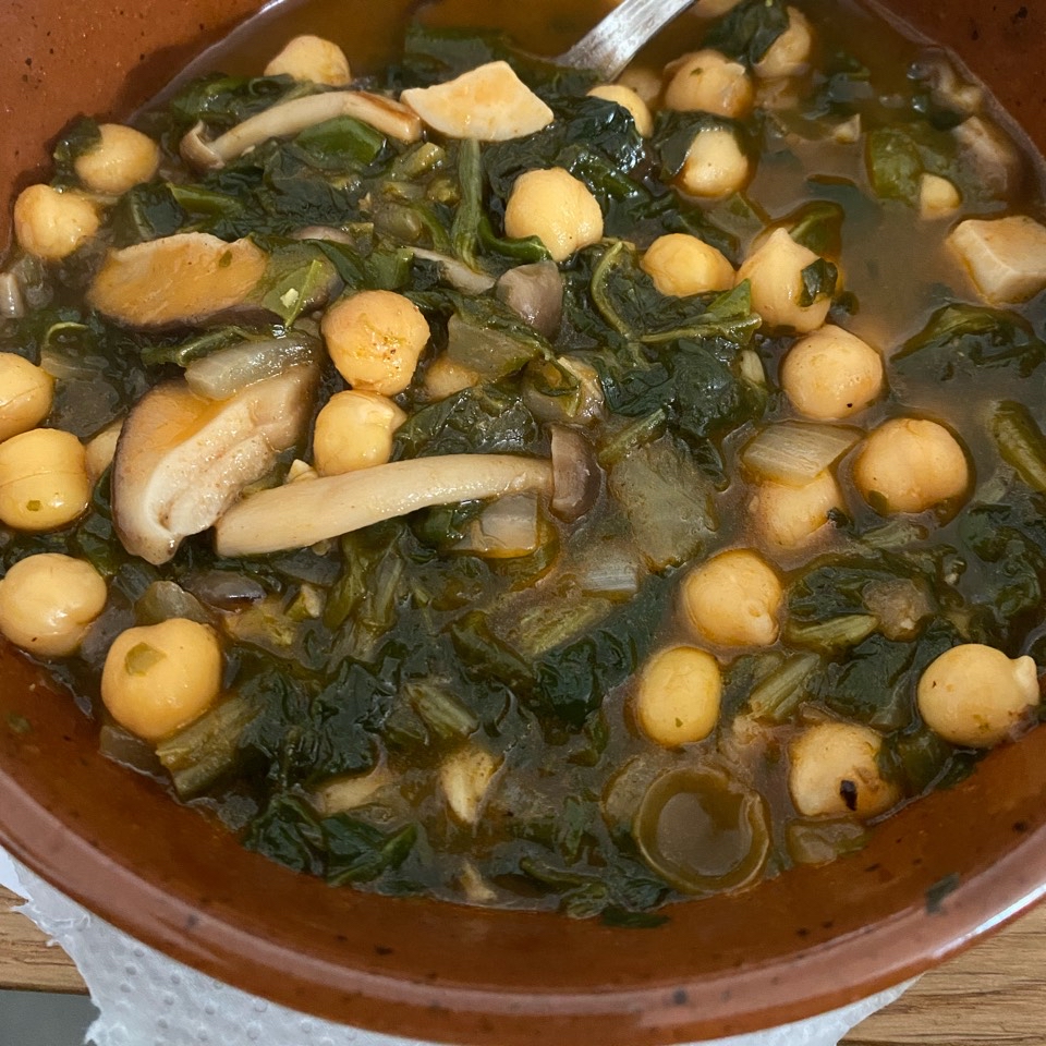 Potaje de vegano de setas Potaje de vegano de setas