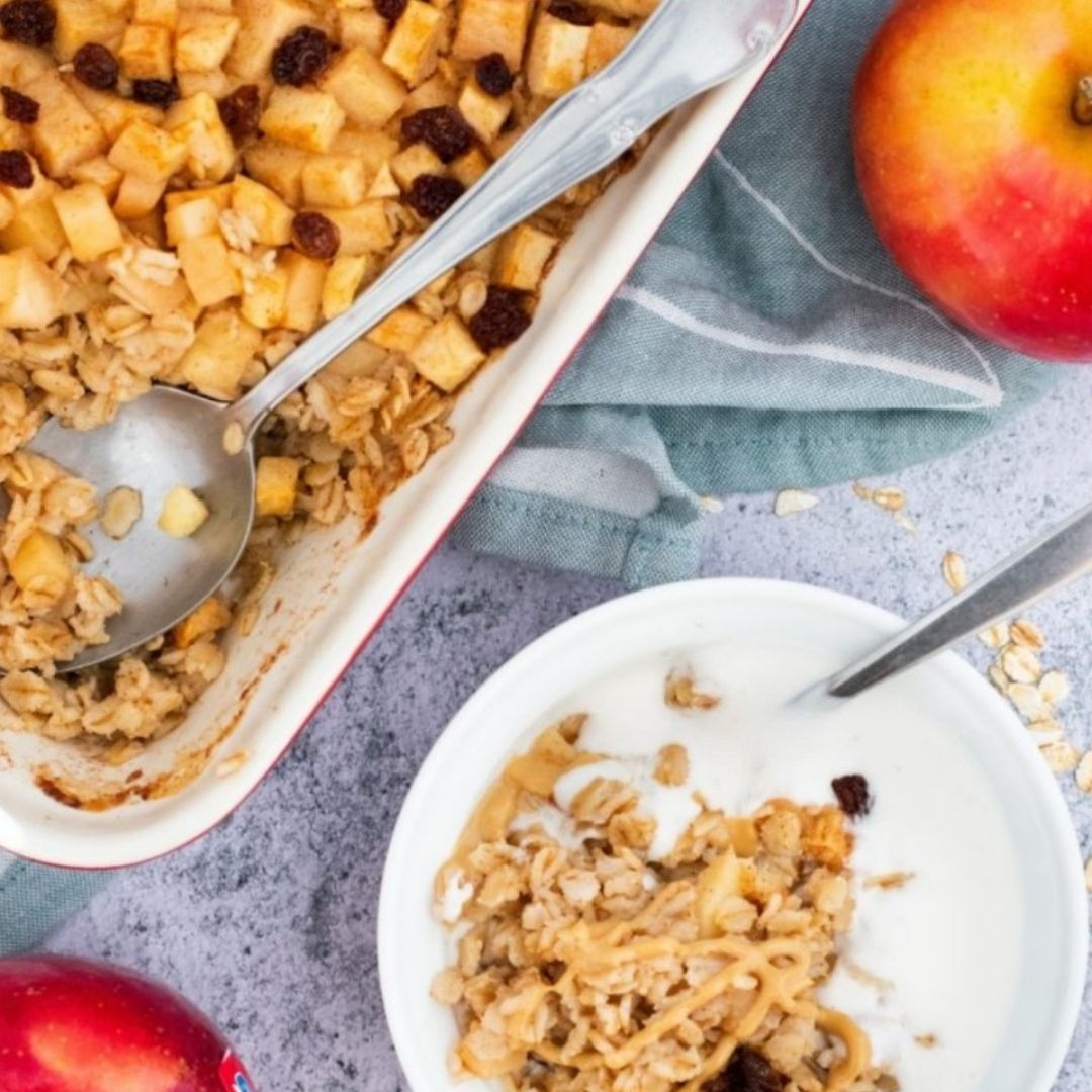 Avena horneada con manzana y canela Avena horneada con manzana y canela