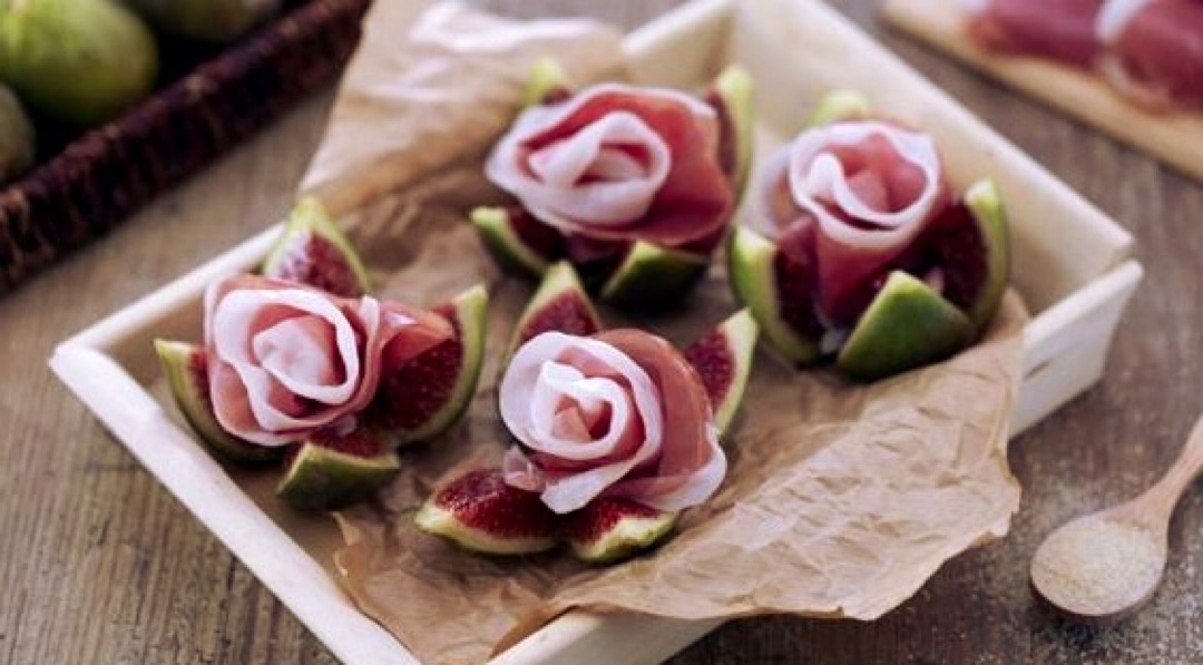 Higos con rosas de jamón Paso 4 Higos con rosas de jamón Paso 4