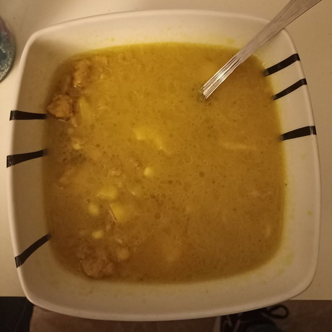 Sopa de soja texturizada y patata Sopa de soja texturizada y patata