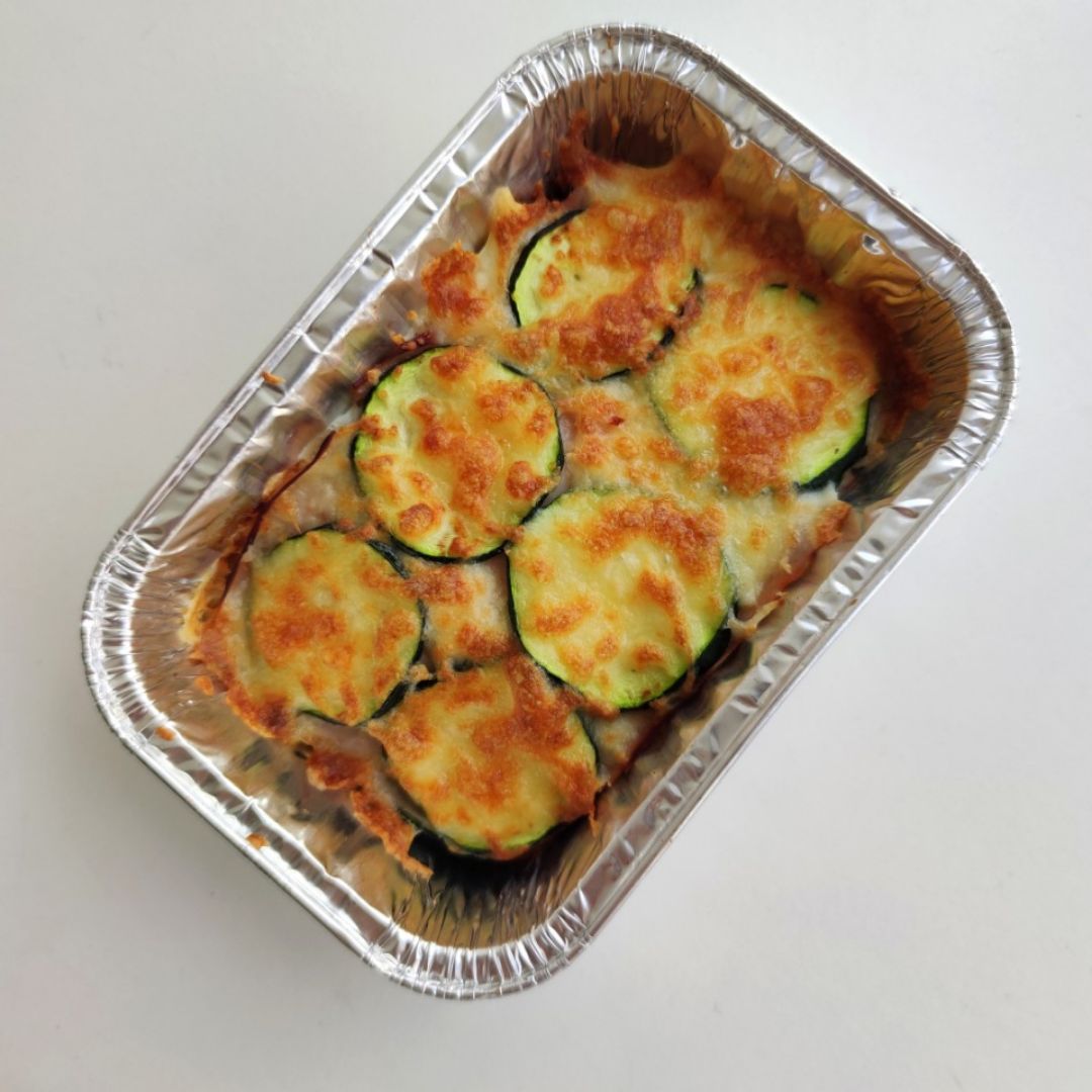 Milhojas o lasaña de calabacín, pavo y queso Milhojas o lasaña de calabacín, pavo y queso