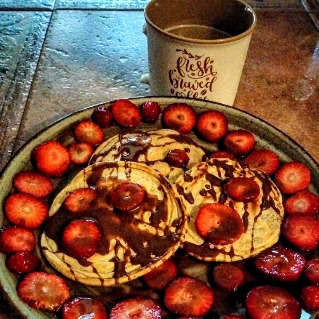 Tortitas con chocolate y fresas