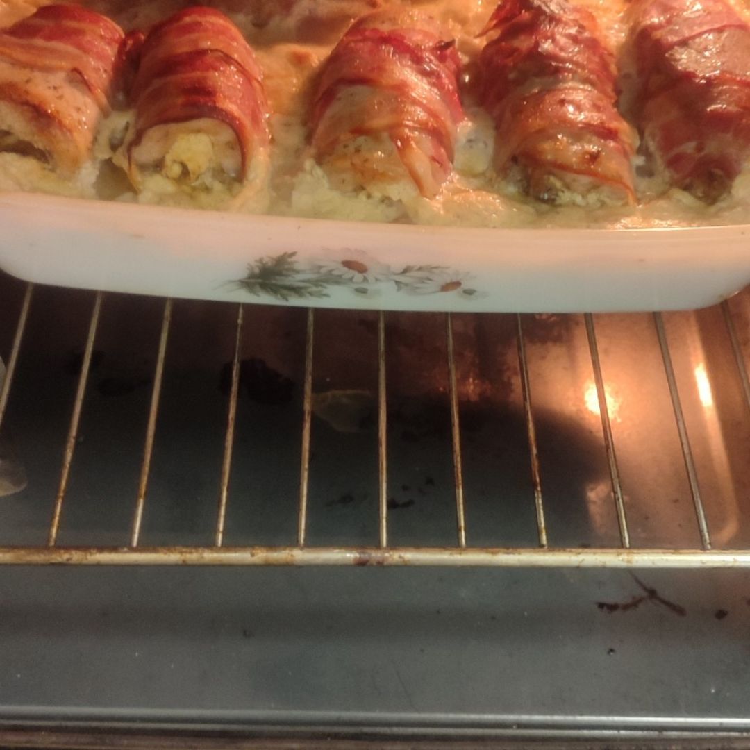 Rollitos de Lomo con queso y bacon Paso 6 Rollitos de Lomo con queso y bacon Paso 6
