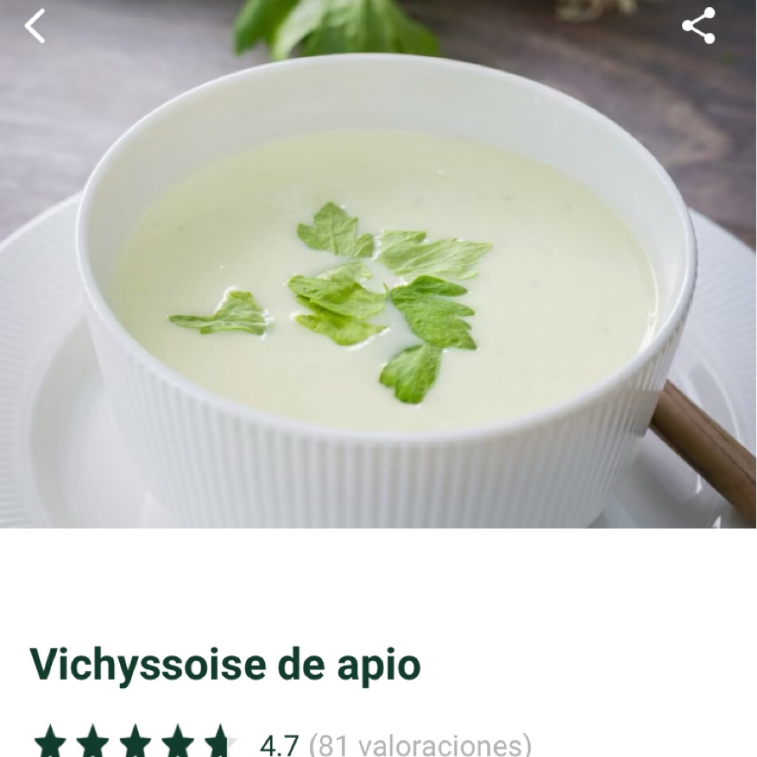 Vichyssoise de apio Vichyssoise de apio